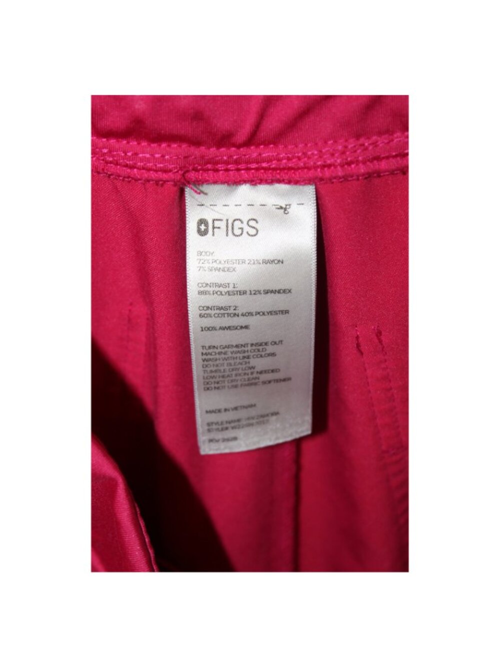 FIGS Zamora High-Waisted Jogger Scrub Pants Ultra Rose Size XL - Picture 12 of 12